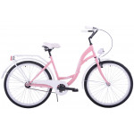 Mestský bicykel 26" Kozbike 26K19 1 prevodový Ružovo biely